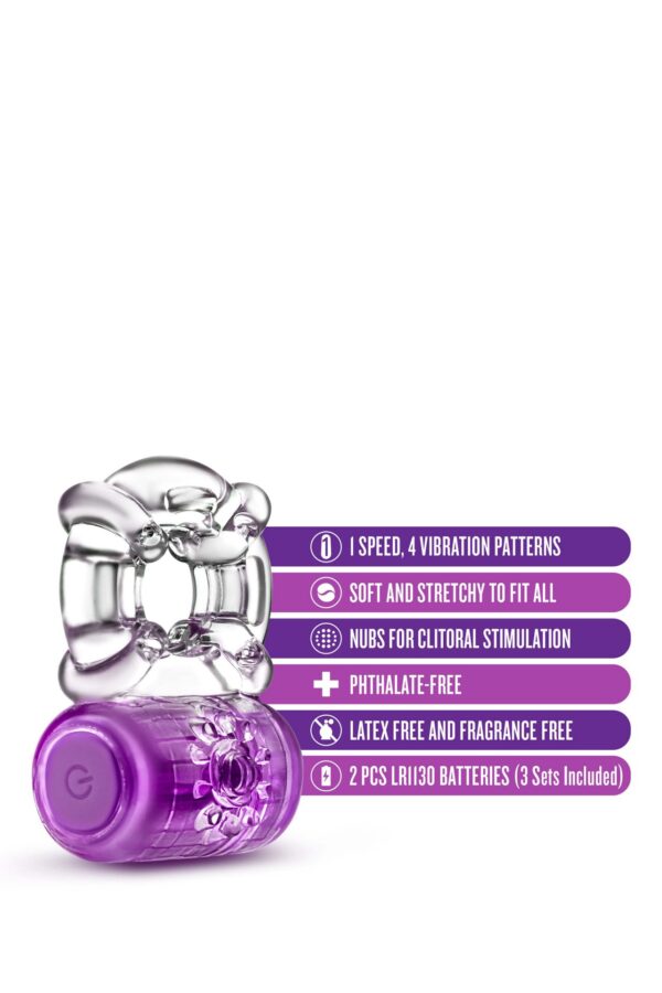 PLAY WITH ME ONE NIGHT STAND VIBRATING C RING PURPLE - obrazek 7
