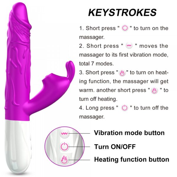 Wibrator Silicone, Vibrator USB, 7 vibration modes, Heating - obrazek 7