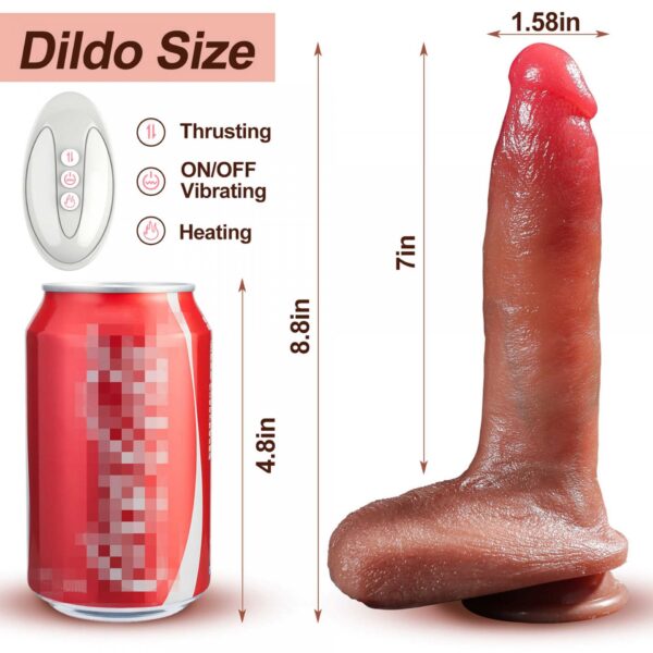 Wibrator Silicone, 10 vibration modes 7 thrusting function, Heating - obrazek 7