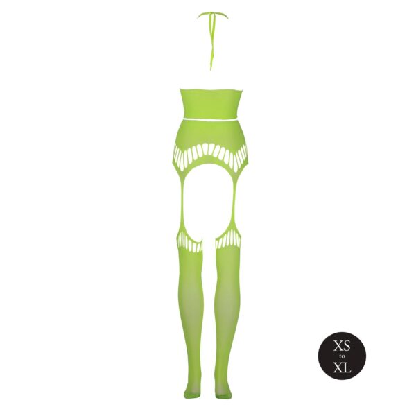 Two Piece with Crop Top and Stockings   Green   XS/XL - obrazek 7
