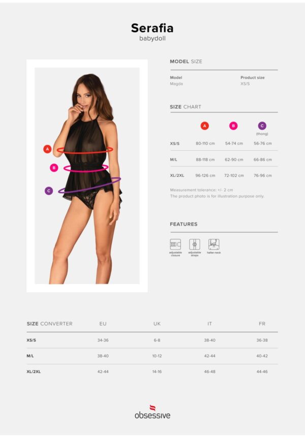 Serafia babydoll i stringi   XS/S - obrazek 7