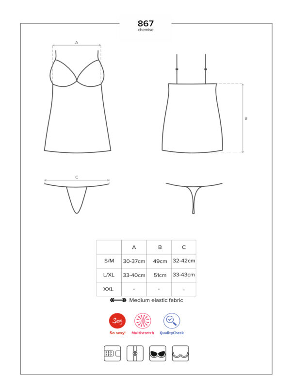 Bielizna  867 CHE 1 koszulka i stringi L/XL - obrazek 7