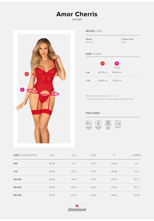 Amor Cherris gorset i stringi  S/M - obrazek 7