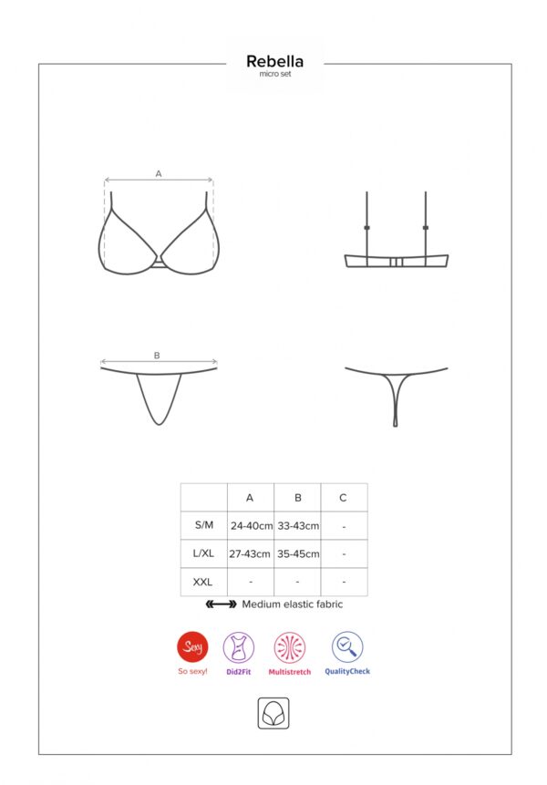 Bielizna Redella komplet 2 częściowy czarny L/XL - obrazek 7