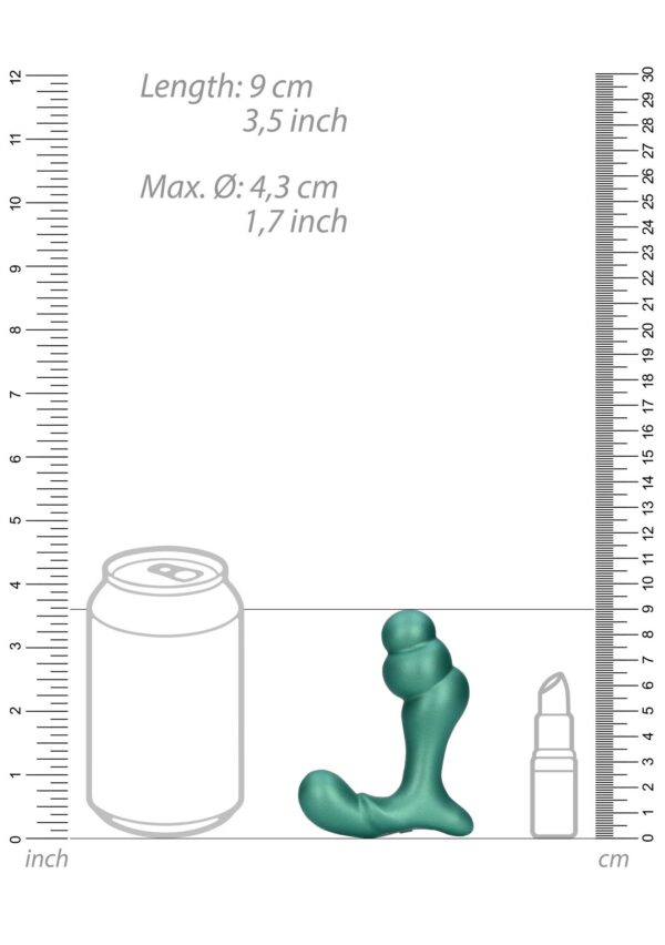 Stacked Vibrating Prostate Massager with Remote Control   Metallic Green - obrazek 7