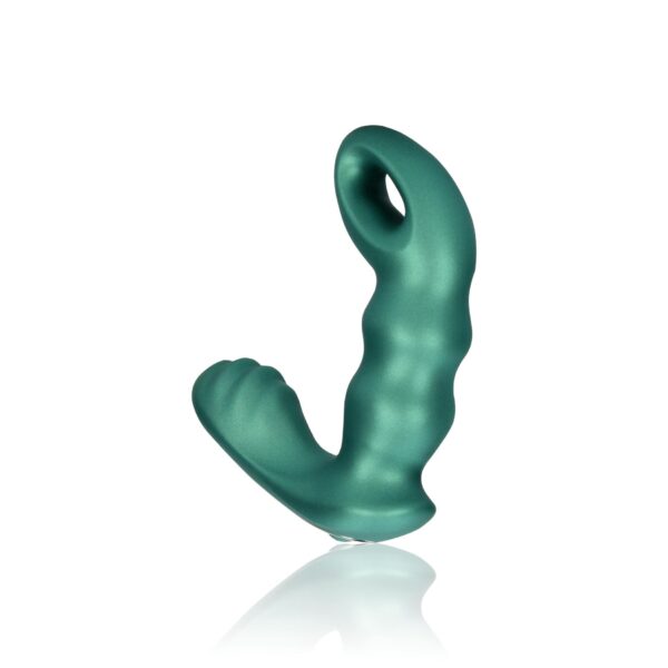 Beaded Vibrating Prostate Massager with Remote Control   Metallic Green - obrazek 7