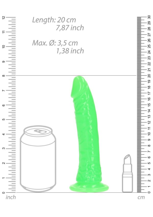 Slim Realistic Dildo with Suction Cup   Glow in the Dark   7 / 18 cm - obrazek 7