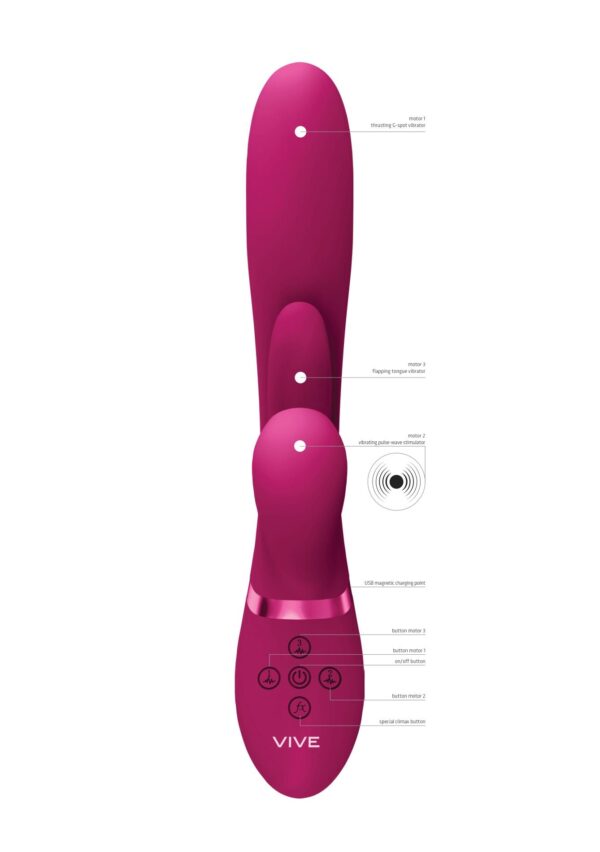 Kura   Thrusting G Spot Vibrator with Flapping Tongue and Pulse Wave Stimulator - obrazek 7