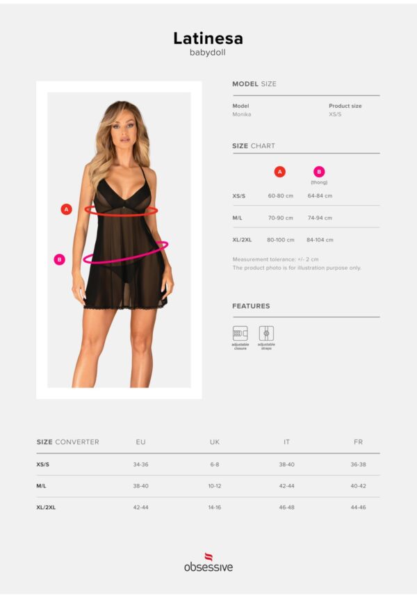 Latinesa babydoll i stringi XL/2XL - obrazek 7