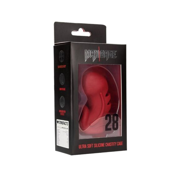 Model 28   Ultra Soft Silicone Chastity Cage   Red - obrazek 7