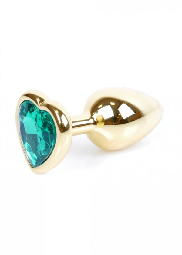 Plug Jewellery Gold  Heart PLUG  Green - obrazek 7