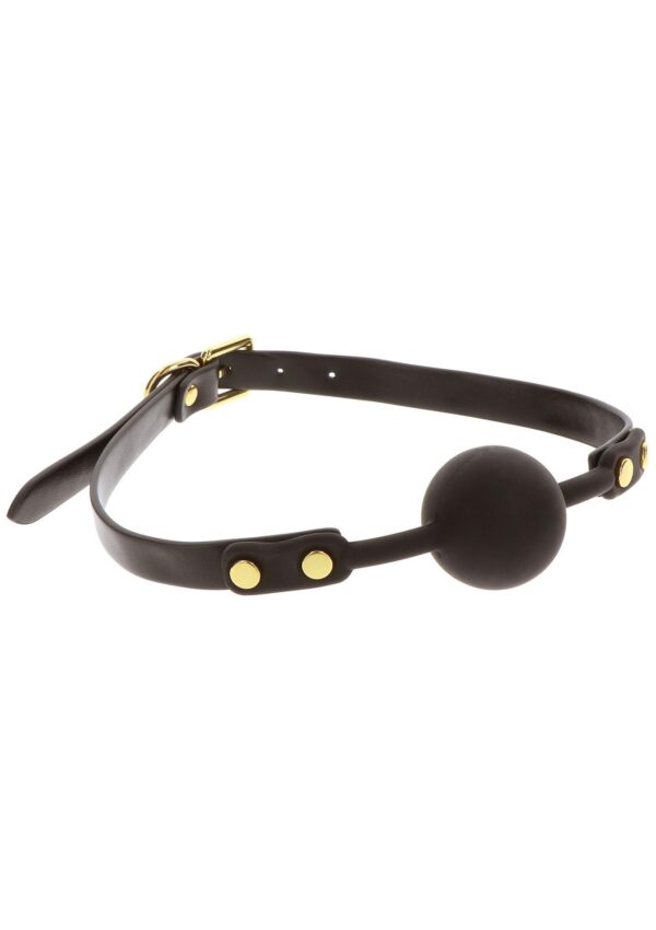 Studded Mouth Gag Black - obrazek 7