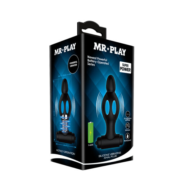 MR PLAY   SILICONE VIBRATING ANAL PLUG - obrazek 7