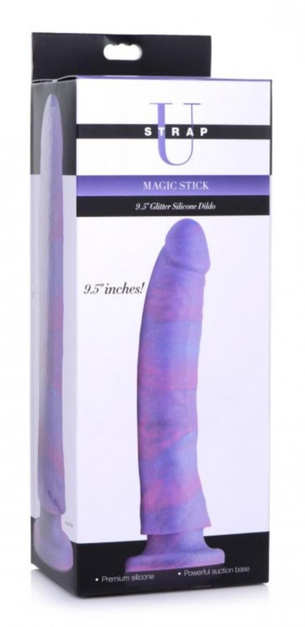 Magic Stick Silicone Dildo With Glitter   24 cm - obrazek 7