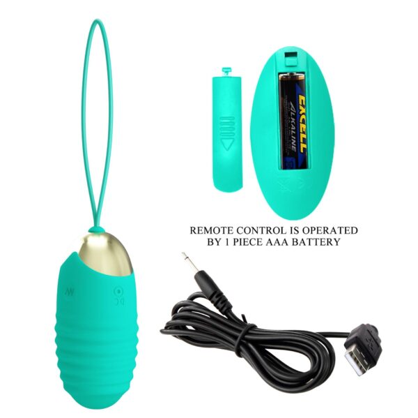 PRETTY LOVE   JESSICA Dream chaser 3, Green, Wireless remote control 12 vibration functions - obrazek 6