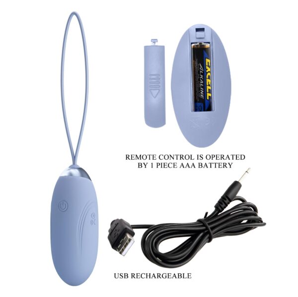 PRETTY LOVE   JENNY Dream chaser 1, Blue, Wireless remote control 12 vibration functions - obrazek 6