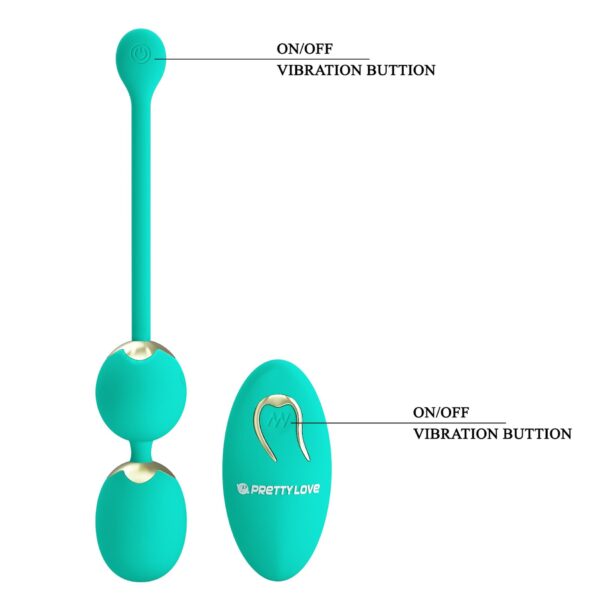 PRETTY LOVE   LECHIES  Dream chaser 5, Green, Wireless remote control 12 vibration functions Memory function - obrazek 6