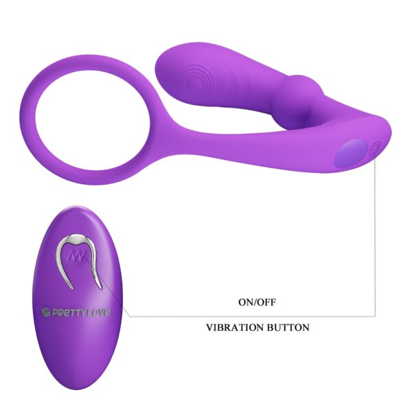 PRETTY LOVE   Warren Purple, Wireless remote control 12 pulse wave settings 12 vibration functions - obrazek 7