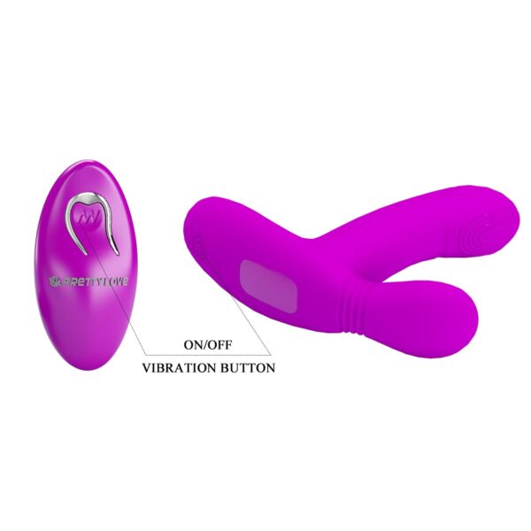 PRETTY LOVE   Geri Purple, 12 vibration functions 3 licking settings Wireless remote control - obrazek 7
