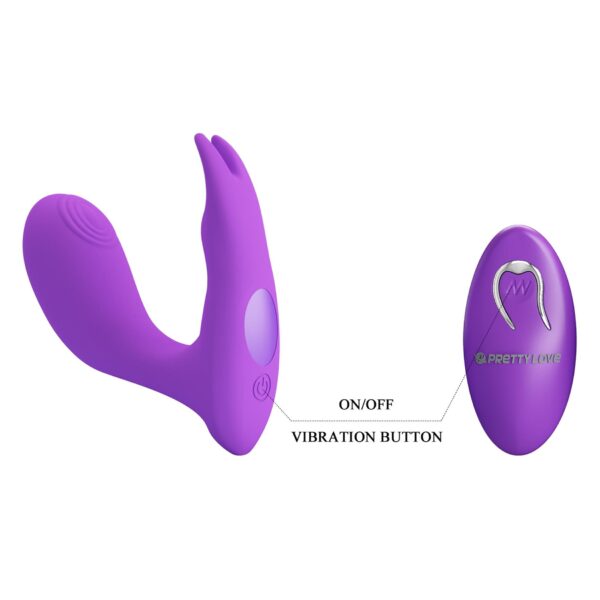 PRETTY LOVE   Idabelle Purple, 12 vibration functions 12 pulse wave settings Wireless remote control - obrazek 7