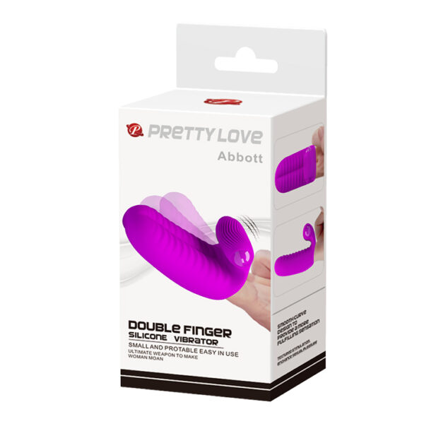 PRETTY LOVE   Abbott Double finger silicone Vibrator - obrazek 7