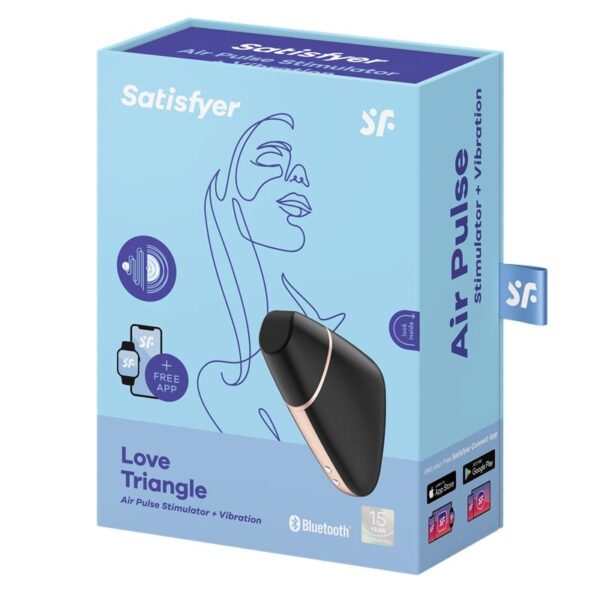 Wibrator   Love Triangle Air Pulse Stimulator + Vibration Black - obrazek 7