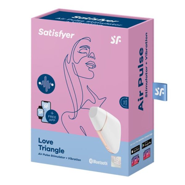 Wibrator   Love Triangle Air Pulse Stimulator + Vibration White - obrazek 7