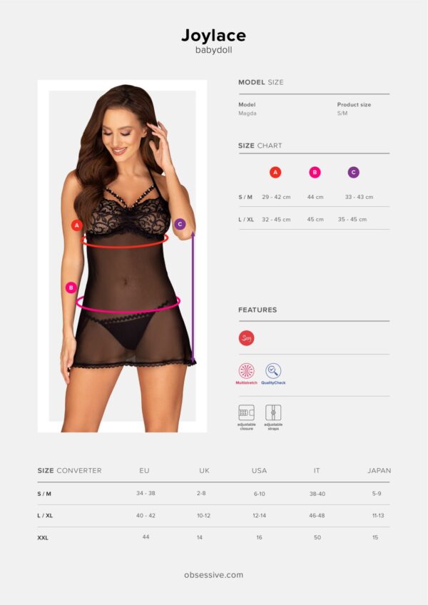 Bielizna Joylace babydoll i stringi L/XL - obrazek 7