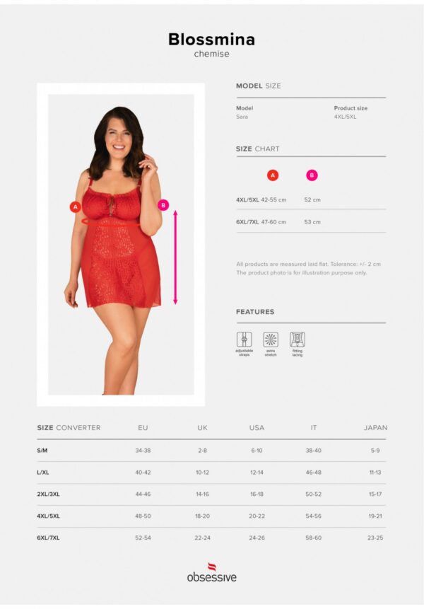Bielizna Blossmina koszulka i stringi  4XL/5XL - obrazek 7