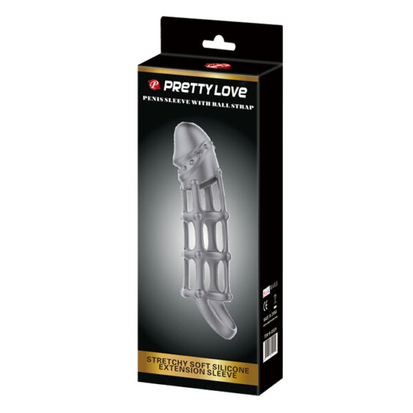 PRETTY LOVE   Penis Sleeve with Ball Strap - obrazek 7