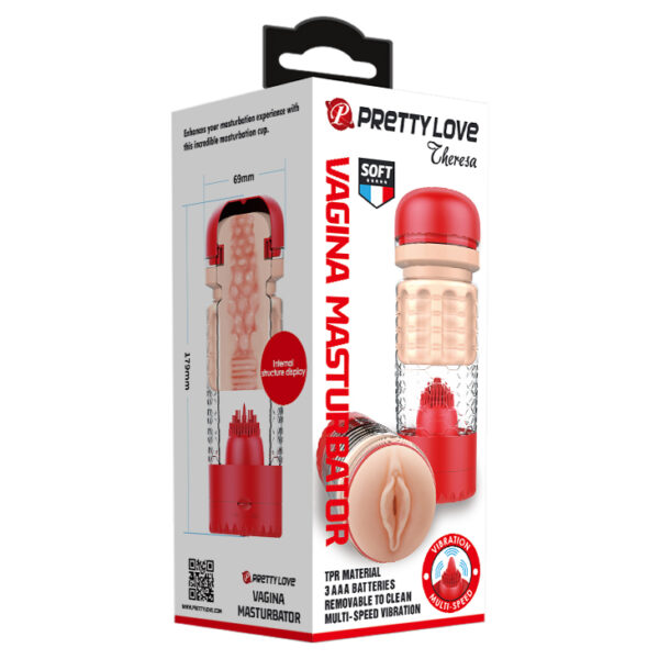 PRETTY LOVE   EMILY Vagina Masturbator Red - obrazek 6