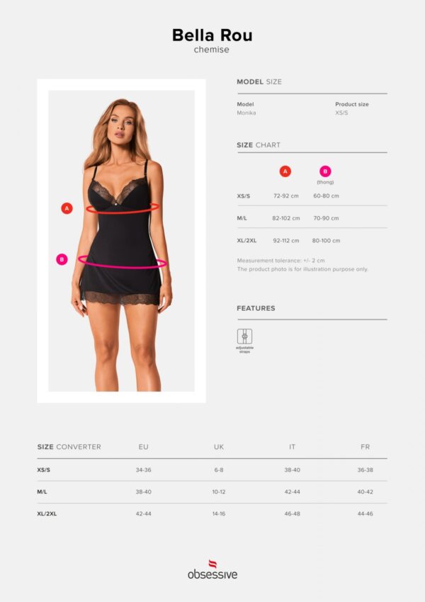 Bielizna Bella Rou koszulka i stringi  M/L - obrazek 7