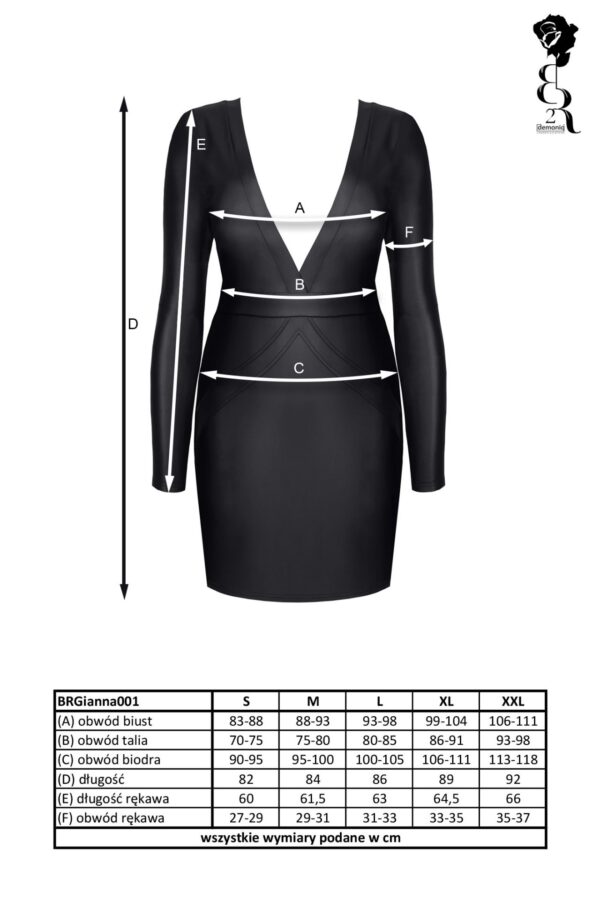 Bielizna   BRGIANNA001 sukienka czarna rozmiar S - obrazek 8