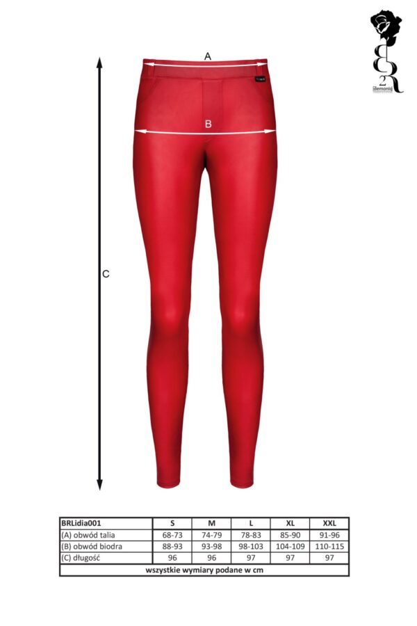 Bielizna   BRLIDIA001 legginsy czerwone rozmiar XXL - obrazek 8