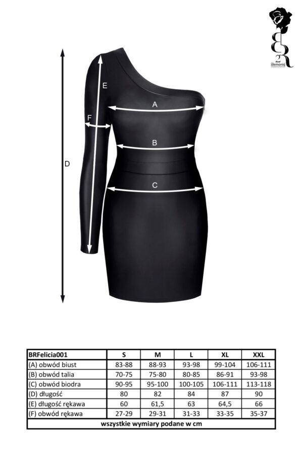 Bielizna   BRFELICIA001 sukienka czarna rozmiar XL - obrazek 8