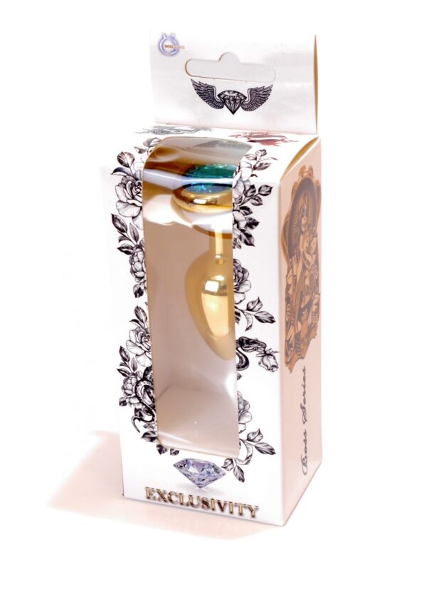 Plug Jewellery Gold  Heart PLUG  Light Blue - obrazek 8