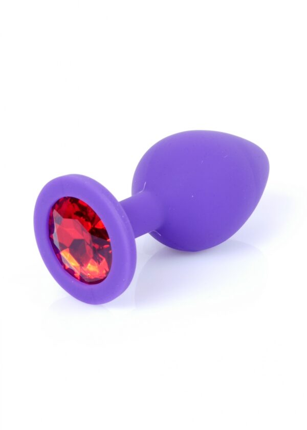 Plug Jewellery Purple Silicon PLUG Medium  Red Diamond - obrazek 8