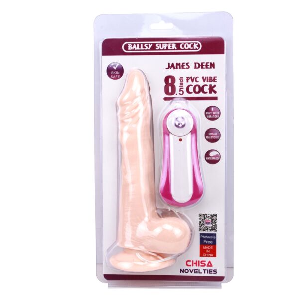 JAMES DEEN 8.5 Vibrating Dildo - obrazek 8