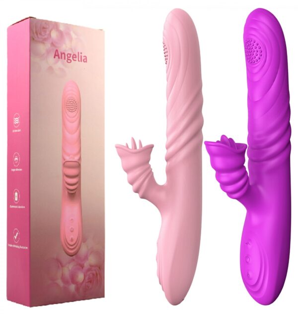 Wibrator Angelia, USB 3 functions of thrusting / 20 vibrations Purple - obrazek 8