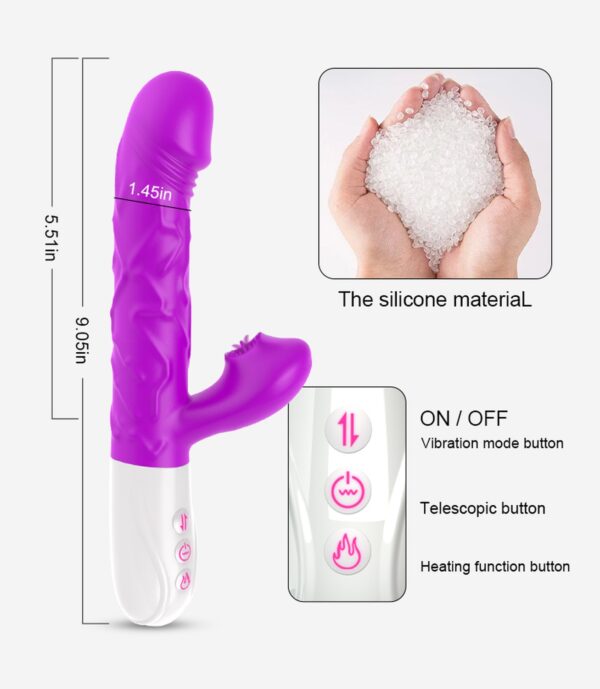 Wibrator  SiliconeTongue Vibrator, USB 10 Function - obrazek 8