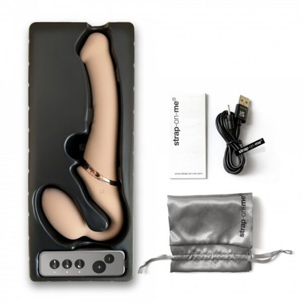 VIBRATING STRAP ON   L   VANILLA - obrazek 8