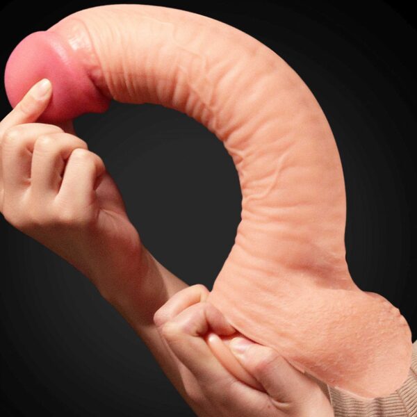12 Dual Layered Platinum Silicone Cock - obrazek 8