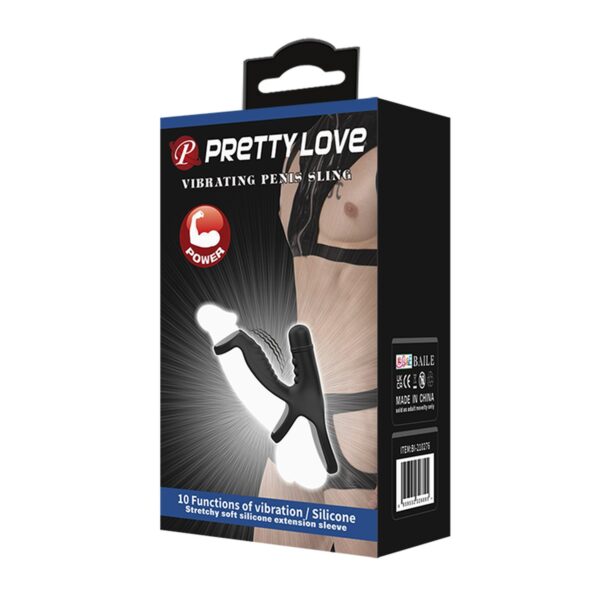 PRETTY LOVE  VIBRATINGPENIS SLING, 10 vibration functions - obrazek 8