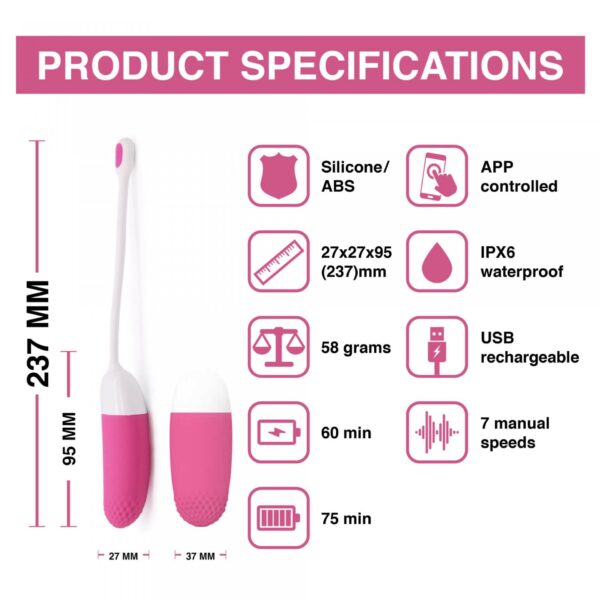 Magic Motion   Vini App Controlled Love Egg Pink - obrazek 8