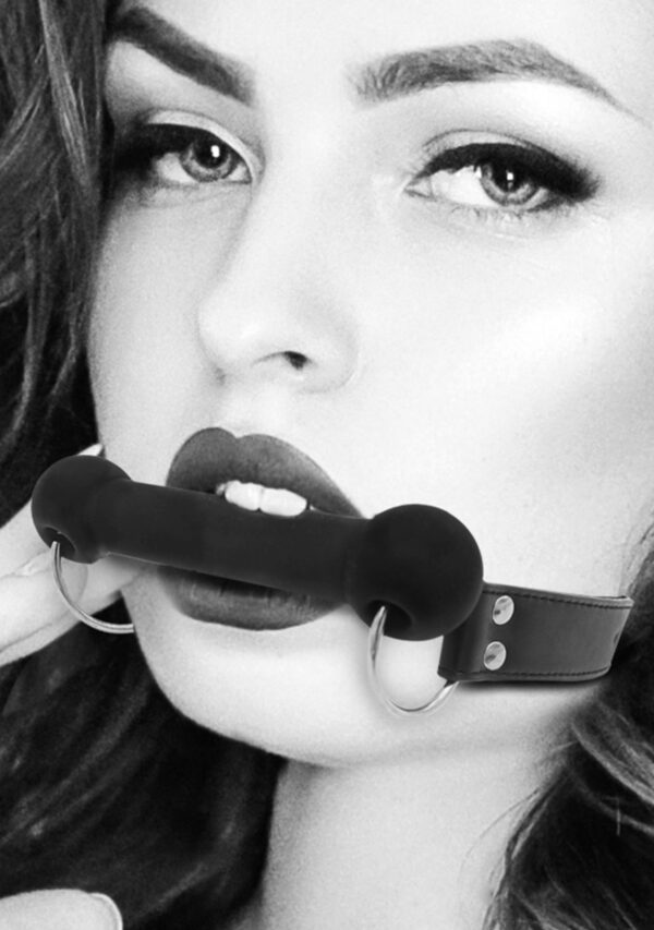 Silicone Bit Gag   With Adjustable Bonded Leather Straps - obrazek 8