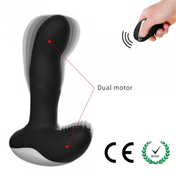 Wibrator Silicone Massager USB 7 Function + Pulsator / Heating BLACK - obrazek 8