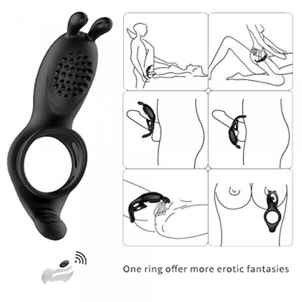 RabbitVibration Cock Ring with remote - obrazek 8