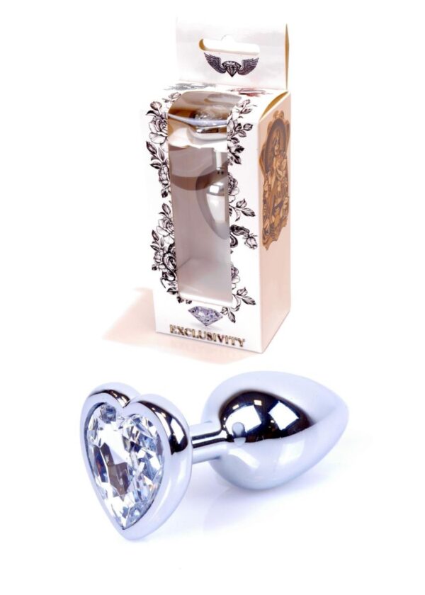 Plug Jewellery Silver  Heart PLUG  Clear - obrazek 8