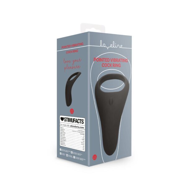 Pointed Vibrating Cock Ring   Licorice Black - obrazek 8