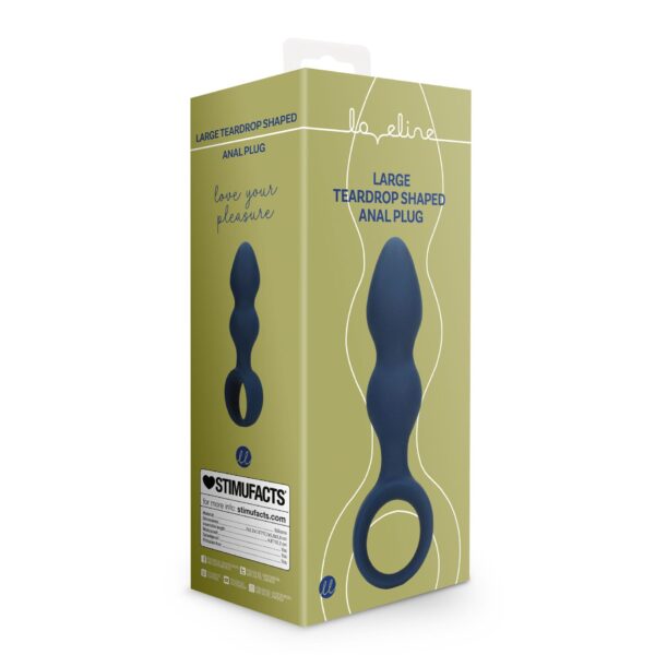 Teardrop Shaped Anal Plug   Large   Baltic Blue - obrazek 8